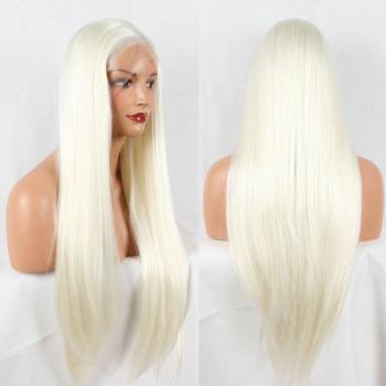 Glueless White Silky Straight Synthetic Hair Wig