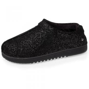 Isotoner Chaussons Bottillons Cuir Femme Noir Nacré Taille 39