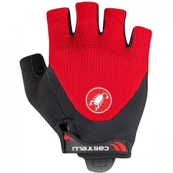 Guantes Castelli Arenberg Gel 2 Rosso Corsa rojo brillante con acabado negro, XL