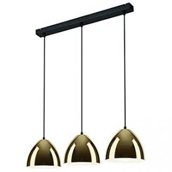 Plafonnier Lamkur Mia en Bar Doré – 3 Lampes E27