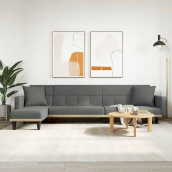 Sofá L Convertible Gris Oscuro 275x140x70 Vidaxl
