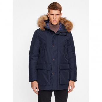 BomBoogie Blue Male Padded Parka – Fur Hood, Size M