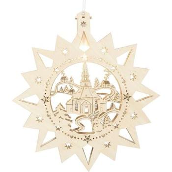 Seiffener Kirche LED‑Fensterbild Original – Warmweißbeleuchtung E14