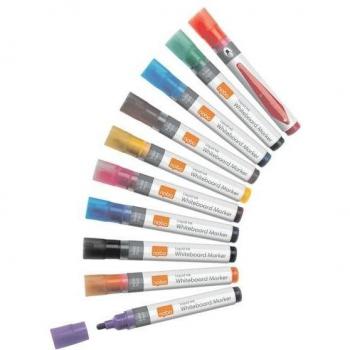 Marqueurs Effaçables à Sec Liquid Ink NOBO - Lot de 10 - Pointe Ogive 3mm - Couleur vive