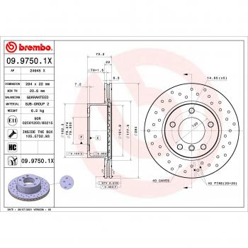 Bremsscheibe BREMBO 09.9750.1X