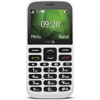 Doro 1370 Unlocked 2G Senior Mobile Phone with Large Color Display, 3 MP Camera, and Emergency Button (White) [UK Version]