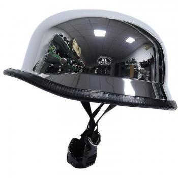 Casque de moto allemand avec placage d'argent taille L