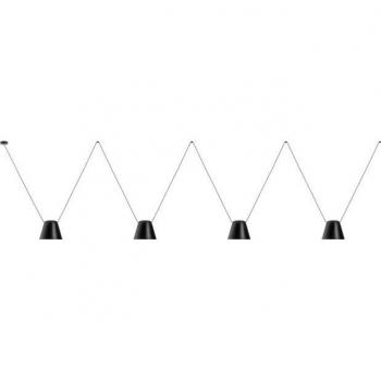 Attic Suspension Décorative Noir Mat 4×E27 175 cm