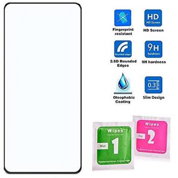 Protecteur d'écran en verre trempé 9H 9D bord noir Xiaomi Mi 10T Lite 5G