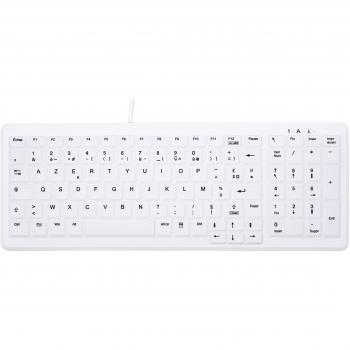 Cherry AKC7000 Teclado USB AZERTY de Color Blanco