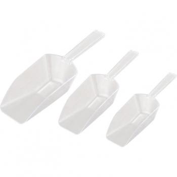 3-Piece Transparent Plastic Ice Scraper Scoop Set