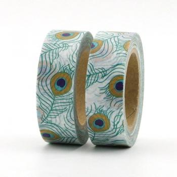 Papel Washi “Plumas del Rey” 1,5 cm × 10 m