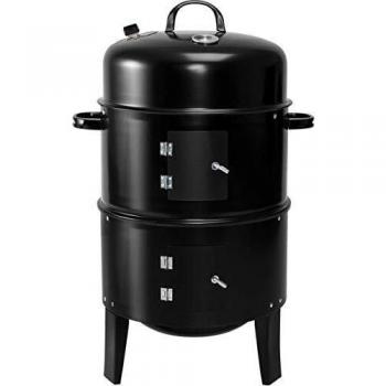 Ceppo di fumo Maxxgarden - Barbecue a carbonella - 40 x 72 cm - Nero