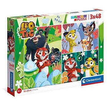 Clementoni® Puzzle Leo und Tig 3x48 Teile
