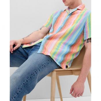 Camiseta Regular Fit Rayas Lino GAP