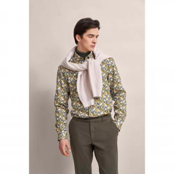 Freizeithemd oliv mit Button-Down-Kragen