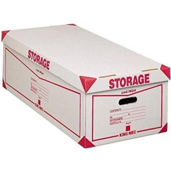Scatola Storage - con coperchio - 38,5x26,4x75,5 cm - bianco e rosso - 1604 Esselte Dox