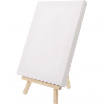Mini Art Canvas with Natural Wood Easel (7x12 cm)