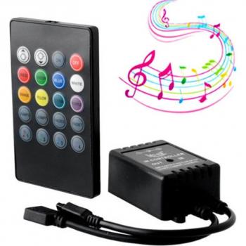 20-Key RGB LED Strip Music IR Remote Controller 12-24V 72W