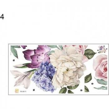Big Peony Flower Pattern Wall Decal PVC Portable Room Sticker for Bedroom