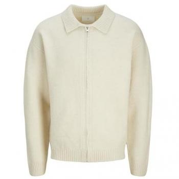 Jack & Jones Sweater a zip intero Fox Cloud Dancer XL