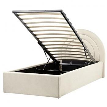 Half-Circle Bedside Storage Ottoman – 3ft, Beige