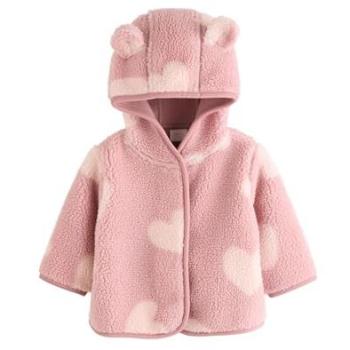 Borg Babyjackett „Herz in Rosa“ (0 Monate – 2 Jahre)