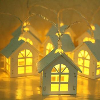 Guirlande LED 2M avec 10 Perles en Bois pour Fête et Mariage