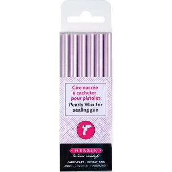 Herbin - 6 Bâtons de cire Nacrée pour pistolet - Lilas