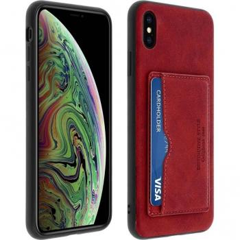 Cover Avizar per iPhone XS Max con protezione antishock, portacarte e supporto video rosso