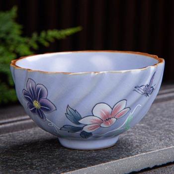Hand-Painted 100ml Chinese Ru Kiln Ceramic Tea Bowl