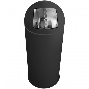 Contenitore per rifiuti Push - diametro 35 cm - H 92 cm - nero - Stilcasa