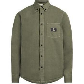 Camisa de Jean Regular Verde para Hombre Calvin Klein