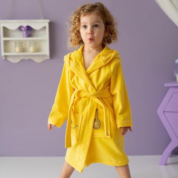MILK&MOO Babybademantel Milk&Moo Buzzy Bee Kinder Samt Bademantel mit Kapuze