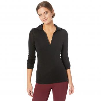 Icebreaker Women's Everyday Long Sleeve Half Zip - Black - XL