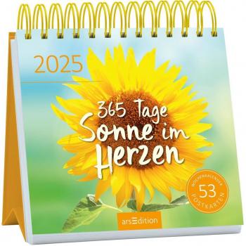 Ars Edition GmbH Postkartenkalender 365 Tage Sonne im Herzen 2025