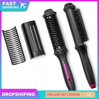 Ceramic Anion Electric Hair Curler Straightener Brush