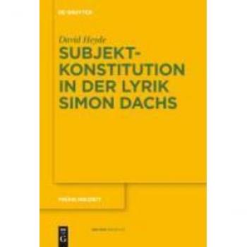 Subjektkonstitution in der Lyrik Simon Dachs