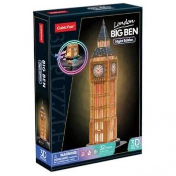 Big Ben Brillante: Puzzle 3D de Noche