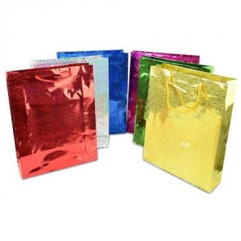100 Assorted Colours Holographic Gift Bags Small Size Christmas Birthday Wedding Favour Present Bags All Occasions