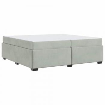 Quadro per letti con materasso in velluto grigio chiaro 200 × 200 cm