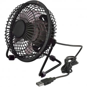 Ventilatore Mini USB Metallo con Interruttore per PC e Notebook - Nero