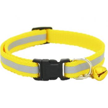 Reflective Pet Collar for Small Dogs and Cats - 1.0cm Width, 6 Color Options with Bell