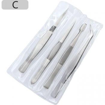 Precision Stainless Steel Tweezers – Dual Curved & Straight Tips