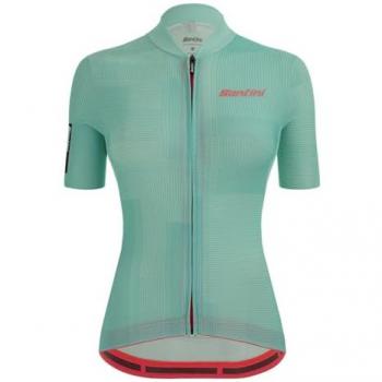 Maillot Santini Delta Kinetic Polartec Manga Corta Mujer Azul Celeste Slim Fit XL