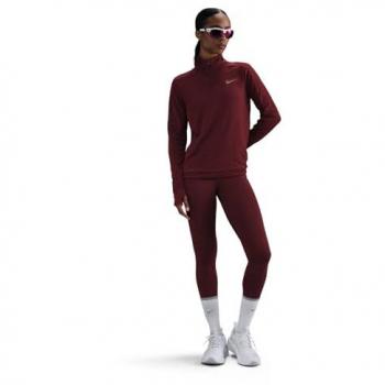 Nike Dri-FIT Pacer Damen 1/4 Zip Oberteil - Rot S