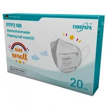 EUROPAPA® 20x FFP2 Maske S in Kleiner Größe Mundschutz Masken Atemschutzmasken 5-lagig hygienisch einzelverpackt EU 2016/425
