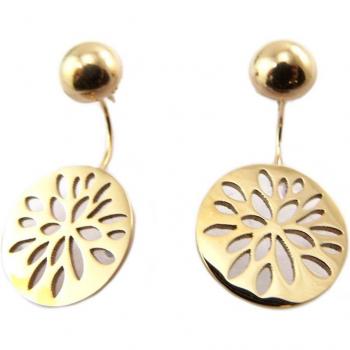Boucles contours de lobes créateur acier 'Jungle' doré rosé - 7 et 15 mm