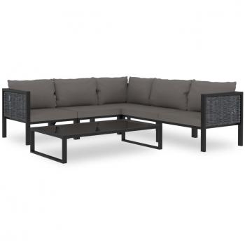Conjunto Lounge de Jardim 6 pcs com Almofadões vidaXL Antracite