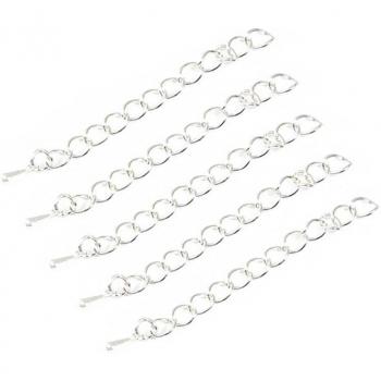 Cadena de cola extendida de hierro de 55mm para DIY, con conectores de cuentas de gota de agua, 10 unidades
